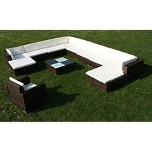 Tidyard Set Divani da Giardino con Cuscini 35 Pz in Polyrattan e Poliestere | Marrone