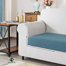 CHUN YI Copricuscino Divano Elasticizzato Copriseduta Protezione Cuscino del Divano per 3 Posti Divano, Tessuto Jacquard Spandex Fodera per Cuscino (Divano, Cielo Blu)