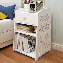 Yuanyan Comodino a 3 ripiani, tavolino con 1 cassetto, comodino per camera da letto, tavolino da caffè, design alla moda, facile da pulire, mensola per mobili da camera da letto e bagno