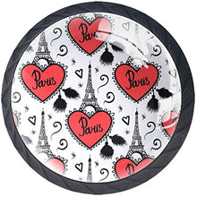 Amore della Torre Eiffel Pomelli per Porta Set di 4 Pomelli per Mobili Manopole per Cassetti Cucina Armadio Vetro