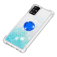 Custodia Samsung Galaxy A51 5G Squillo della Base del Telefono TPU Brillantini Diamond Liquido Telefono Bumper Case （Stelle Blu Fluorescenti）
