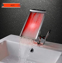 HYY-YY - Rubinetto per lavabo da bagno, con LED creativo, a cascata, in rame, con foro singolo, per lavabo e lavabo