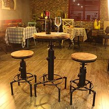 Wangkangyi 2 sgabelli da bar, design industriale, altezza regolabile, stile vintage, 34 x 34 x 60-80 cm