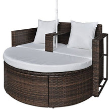 D&S Vertriebs GmbH - Set Lounge da Giardino in polyrattan con ombrellone, Colore: Marrone