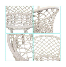 BaiJaC Sedute multifunzionali, Sling di Cotone Nappa Rotondo Beige, Sedia a Battente per Cortile, Camera da Letto, Patio, Giardino, Interni, all'aperto, Amaca con Supporto