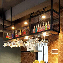 COLiJOL Supporto per Bicchiere da Vino Capovolto, Portabicchieri in Ferro in Metallo a 2 Livelli Altezza Regolabile Decorazione per Soffitto Scaffale Decorazione per Applicazione Rack,80 cm (31,5 Pol