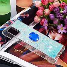 Custodia Samsung Galaxy A51 5G Squillo della Base del Telefono TPU Brillantini Diamond Liquido Telefono Bumper Case （Stelle Blu Fluorescenti）
