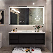 Specchio retroilluminato a Specchio, Specchio da Bagno Rettangolare Illuminato a LED Senza Cornice, Lente d'Ingrandimento + Smart Touch + Anti-Appannamento