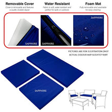 Set di 3 pezzi di ricambio per sedia da giardino in rattan, colore: blu navy