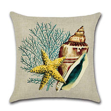 GSYYSZD Fodera per Cuscino, 4 Pezzi di Federa Decorativa Vita Nautica 45 cm x 45 cm Cotone Lino Decorazione della casa Durevole,03