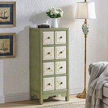 WH-IOE Cassettiera Rustico Style 4 cassetti Accent Petto Alto Bagagli unità Verde Mobili da Camera da Letto (Color : Green, Size : 48x35x101CM)