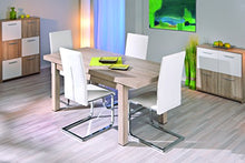 Links - Dublino E2 - Sedia. Dim: 43x42x100 h cm. Col: Bianco, Cromo. Mat: Metallo, Ecopelle., finta_pelle