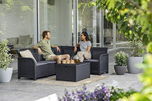 Allibert 220002 Monaco - Tavolino Lounge/cassapanca per Cuscini, in plastica, Simil-Vimini, Colore: Grigio