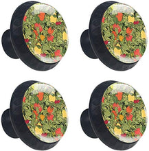 Foglie Di Verdure Frutta Rosso Pomodoro Ciliegia Pomelli per Porta Set di 4 Pomelli per Mobili Manopole per Cassetti Cucina Armadio Vetro