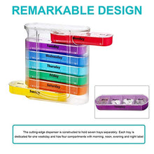 Organizzatore per medicinali a 28 celle a prova di umidità, mini valigetta per medicinali portatile Organizer settimanale per pillole Vassoio rimovibile e coperchio per dispenser di design