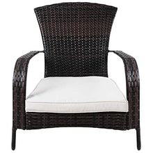 COSTWAY Poltrona da Giardino in Rattan con Cuscino Sedia da Esterno Balcone