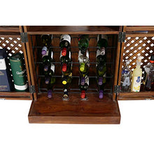 Fab Furnish Sheesham - Mobile da bar compatto per vino e liquori, colore: marrone