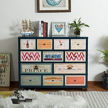 Feixunfan Cassettiera Creative Retro Dodici cassetti Armadietti Fai Vecchio Mobilia del Salone con la Rotella cassetti Governo di immagazzinaggio per Camera da Letto d'ingresso