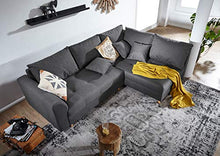 MASSIVMOEBEL24.DE Ariella #100 Divano angolare - Stoffa/Grigio Scuro 230x160x87