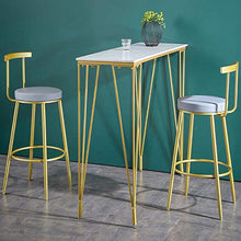 Olz Sgabelli da Bar, Cucina Bar Set con Cornice in Oro Metallo e Pelle Arte Schienale del Sedile di Stile Industriale ad Alta Retro Cafe Reception Cassiere Sgabelli,B Pink,65CM