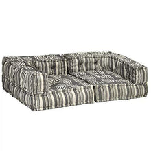 Tidyard Pouf Divano Modulare a 2 Posti con Braccioli in Patchwork Tessuto 140x70x40 cm,Divano 2 Posti,Divano in Tessuto,Divano Cameretta,Divano Modulare in Tessuto - Arredi Casa