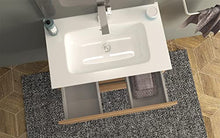 giordanoshop Mobile Bagno Sospeso 74 cm Lavabo e Specchio Tavassi Giove Rovere Chiaro