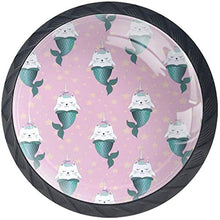 Dormire Unicorn Cats Mermaid Pink Pomelli per Porta Set di 4 Pomelli per Mobili Manopole per Cassetti Cucina Armadio Vetro