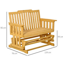 Panchina 2 Posti a Dondolo da Giardino 124x76x95 cm in Legno