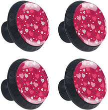 Rosa Love Hearts Pattern Red Pomelli per Porta Set di 4 Pomelli per Mobili Manopole per Cassetti Cucina Armadio Vetro