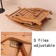 HOUMEL Sedie da Giardino Poltrona, Sedia Regolabile Sdraio Dondolo Sedia Pieghevole Bamboo Lounge for Patio o da Spiaggia, Balcone, Parco o Campeggio