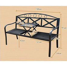 GaoF Panchine per Balcone all'aperto, panchine per terrazza con tavolini Regolabili, panchine per Il Tempo Libero in Metallo pressofuso, Adatte per Balcone/Veranda/Ponte (con Cuscini e Cuscini)