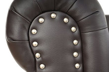 Divano 3 posti classico stile vittoriano Chesterfield ecopelle 90x195x74cm ~ marrone piedi rotondi