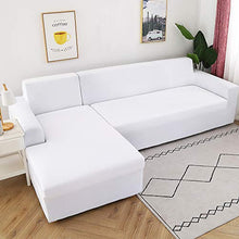 JuneJour Copridivano con Penisola Elasticizzato Chaise Longue Sofa Cover Componibile in Poliestere a Forma di L è Composto da 2PCS， Lavabile sfoderabile Fodere per Divano Angolare