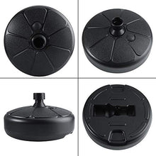 Base per ombrellone in plastica, portaombrelli per esterni forma rotonda riempibile con sabbia d'acqua, supporto per supporto per base per ombrellone da giardino (nero)