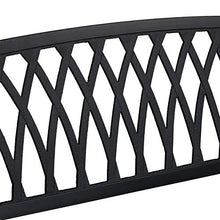Relaxdays Panca da Giardino, Outdoor, a 2 Posti, Resistente alle Intemperie Rivestimento Antiruggine, 87x127x60 cm, Nero, Acciaio, colata