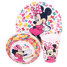 Servizio Da Tavola Per Bambini - 3 Pezzi Con Piatto, Ciotola E Bicchiere - Senza BPA |Minnie So Edgy Bows