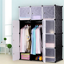 MCTECH Sistema di Scaffali Armadi Armadio Scaffale DIY per Indumenti, Scarpe, Giocattoli e Libri (12 cubo, Nero)