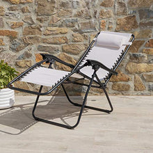 Sdraio da Giardino Sdraio Pieghevole Sedia Sdraio Zero Gravity Bianco 165x65x113 cm