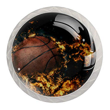 Basket in fiamme retrò 4 PCS Pomelli per Porta, Pomolo per Mobile, Pomelli per Mobili con Viti, Maniglia per Armadietto, Pomelli per Porta, Pomelli per Cassetti per Porta, Armadio, Cassetto e Credenza