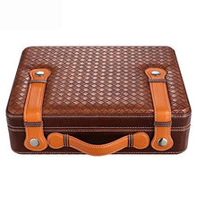 FxsD Leather Cigar Box con Finto Esterno Cedar Fodera, Portatile Viaggi Sigaro umidificatore con la Maniglia, Built-in igrometro e umidificatore, può Contenere 35 Sigari ## (Color : A)