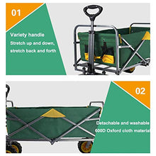 Generic Brands - Carrello pieghevole pieghevole da giardino, con 4 ruote in schiuma larghe da 17,8 cm, carico massimo 120 kg, carrello pieghevole da giardino