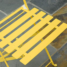 Set Tavolino e 2 Sedie Pieghevoli da Giardino in Metallo Giallo