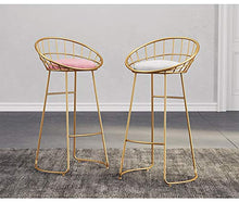 Olz Sgabello da Bar con Schienale, Retro Creativa Pagina Morbida Flanella sede Sgabello e Metallo Leg Bar Sedia, Ferro battuto Bar Cafe seggiolone,C White + Black,75cm