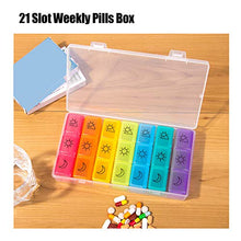 Pillole settimanali Box - 21 Griglia 7 giorni Pillole Scatola per medicinali Portapillole portatile da viaggio Dispenser Pillole Contenitore per medicinali Custodia