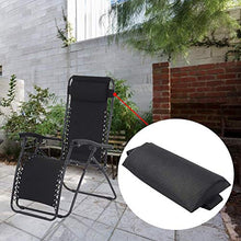 Cuscino per sedia a sdraio, cuscino per sedia da giardino, cuscino per il collo, cuscino con elastico per collo, schiena, ginocchia, gambe, piedi, pratico in qualsiasi posizione, 35 x 15 x 6 cm Nero
