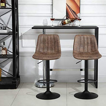 benzoni Set 2 Sgabelli Imbottiti 43x46,5x91-10 cm in Similpelle Marrone