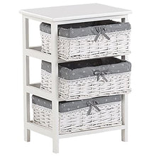 Cassettiera a Torre con 3 Ceste 58 x 40 cm Bianco e Grigio Zuri Zuri