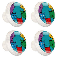 Fünf Comic-Katzen 4 PCS Pomelli per Porta, Pomolo per Mobile, Pomelli per Mobili con Viti, Maniglia per Armadietto, Pomelli per Porta, Pomelli per Cassetti per Porta, Armadio, Cassetto e Credenza