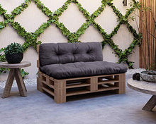 Cuscini per mobili in pallet trapuntati e imbottiti, per divani, per interni ed esterni, per salotto, terrazza, giardino, ampia scelta di colori e dimensioni