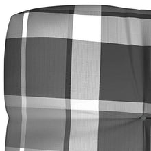 Buyounger Cuscino Divano da Giardino Quadri Grigio 120x40x12 cm in Tessuto